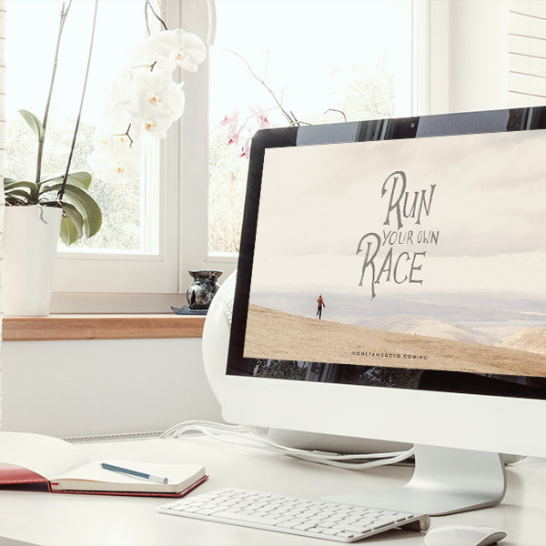 RUN YOUR OWN RACE {Monthly Design Freebie}