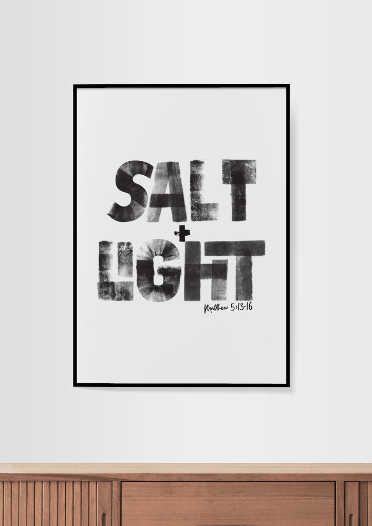 BULK (Qty 10) ~ Salt + Light ~ Black & White ~ Wall Print
